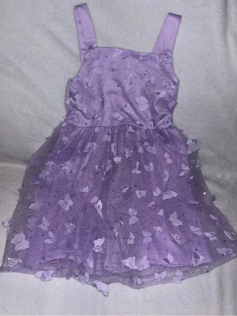 The Children's Place Lavender Purple Floral Tulle Dress